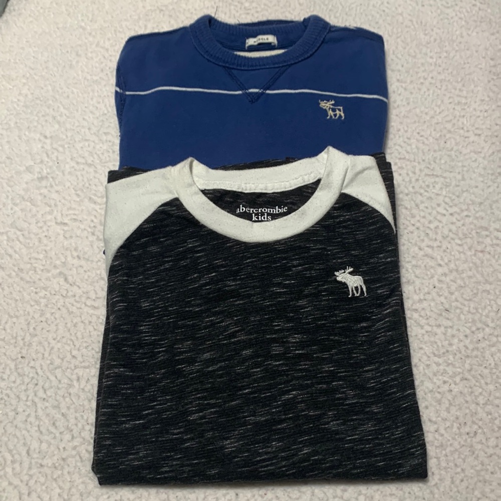 2 Abercrombie Kids Boys L/S Shirts, GUC, Size 13/14 (Abercrombie Kids Sizing)